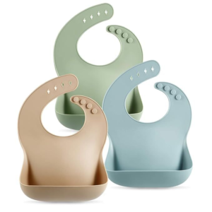 PandaEar 3-Pack Silicone Baby Bibs – Waterproof, Soft & Unisex (10-72 Months)